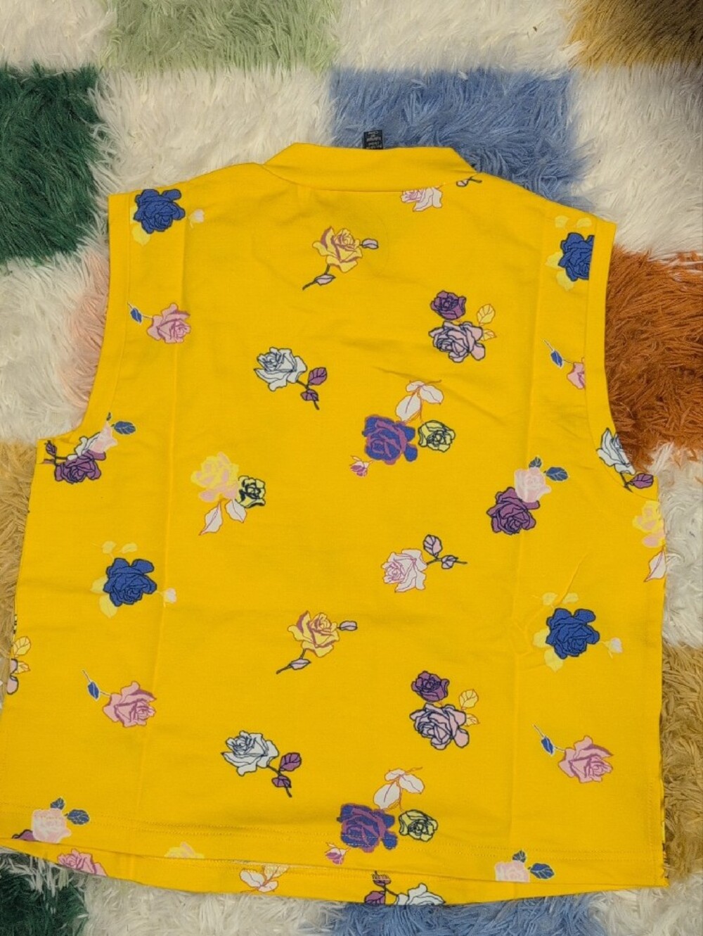 Modcloth Bright Yellow Floral Tank with Multicolor Roses - Picture 2 of 9
